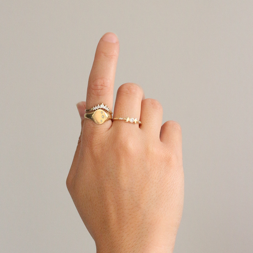 Lunar Eclipse ring 14k gold