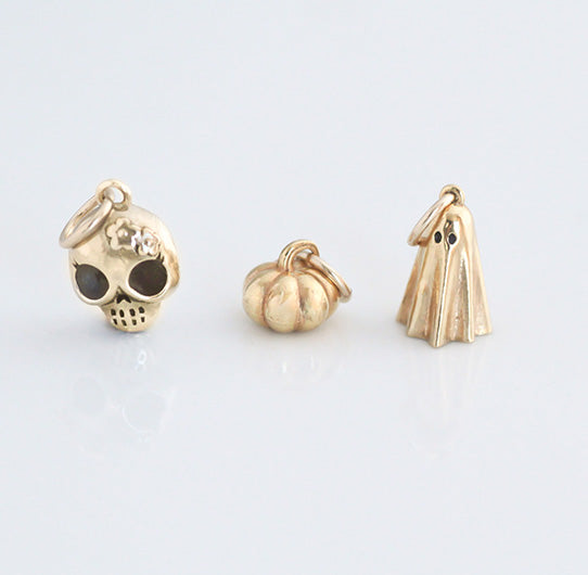 Lady Skull Charm 14k gold