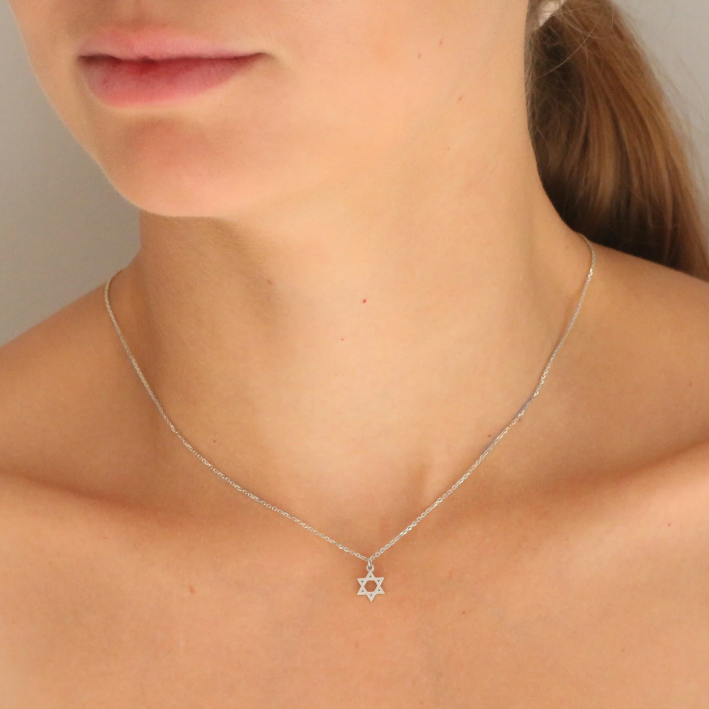 Star of David necklace silver