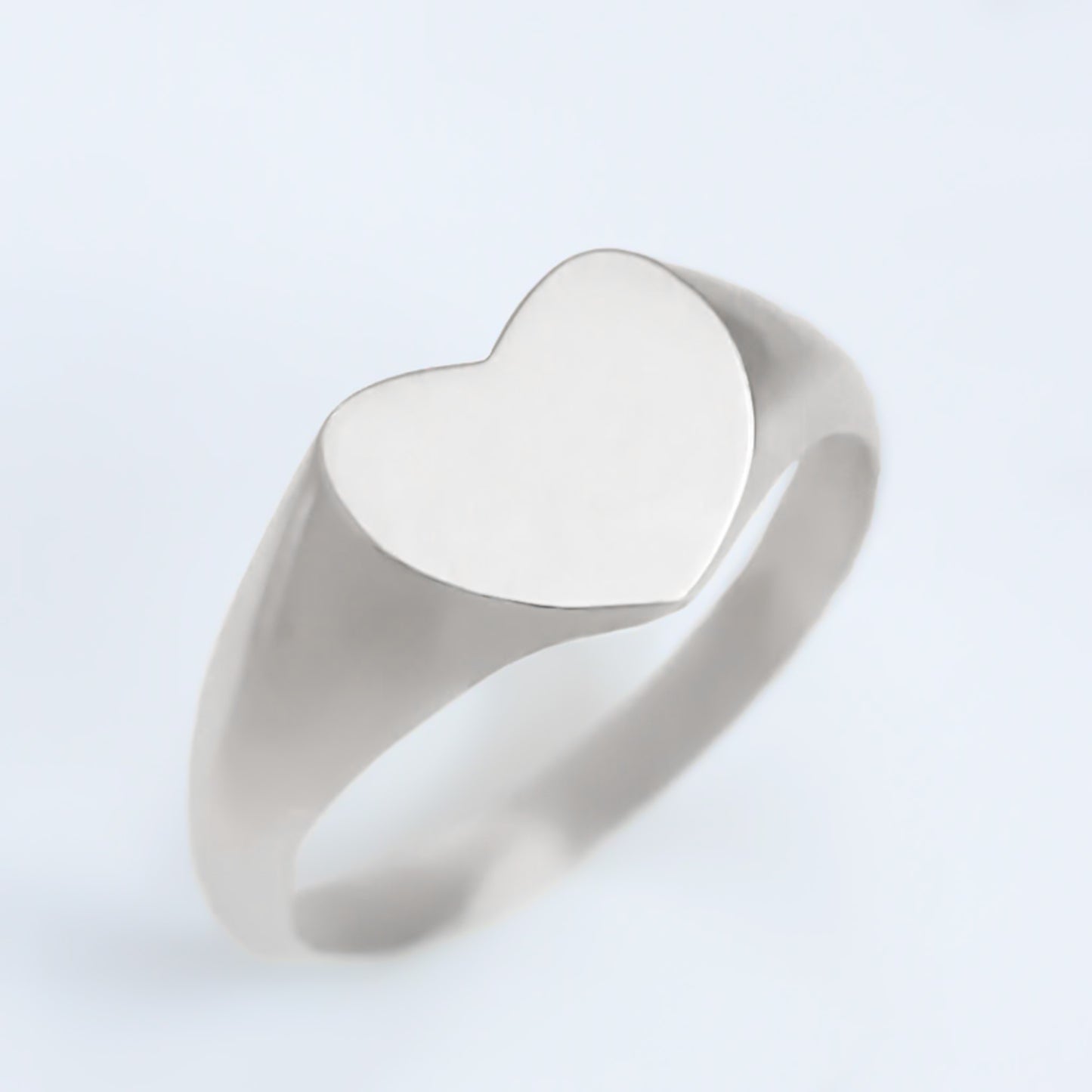 Heart signet ring silver