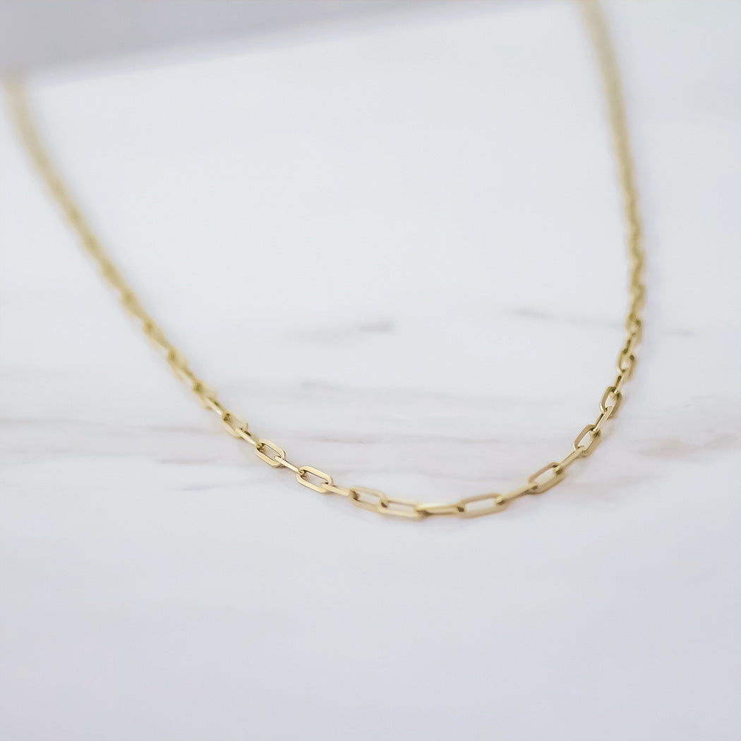 Paperclip Chain Necklace 14k gold
