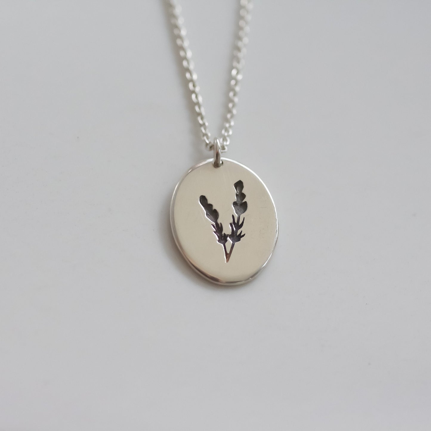 Lavender necklace silver