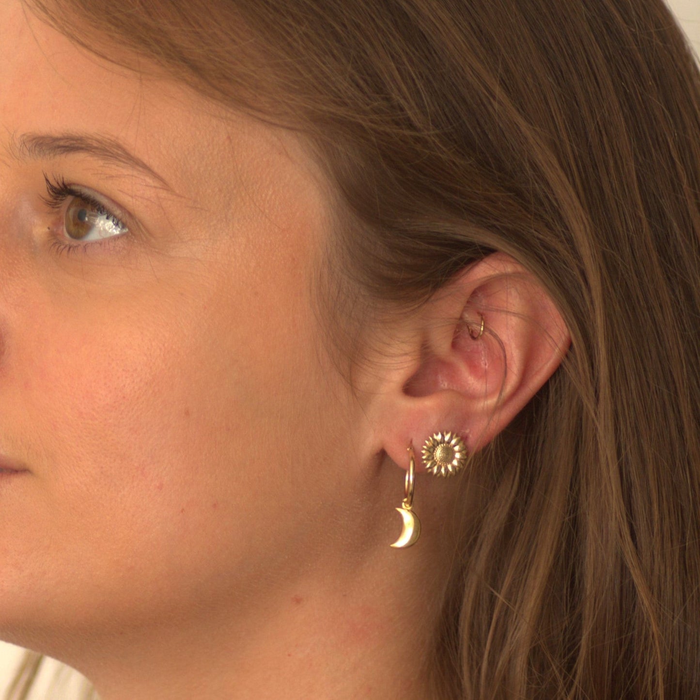 Sunflower Earring 14k gold