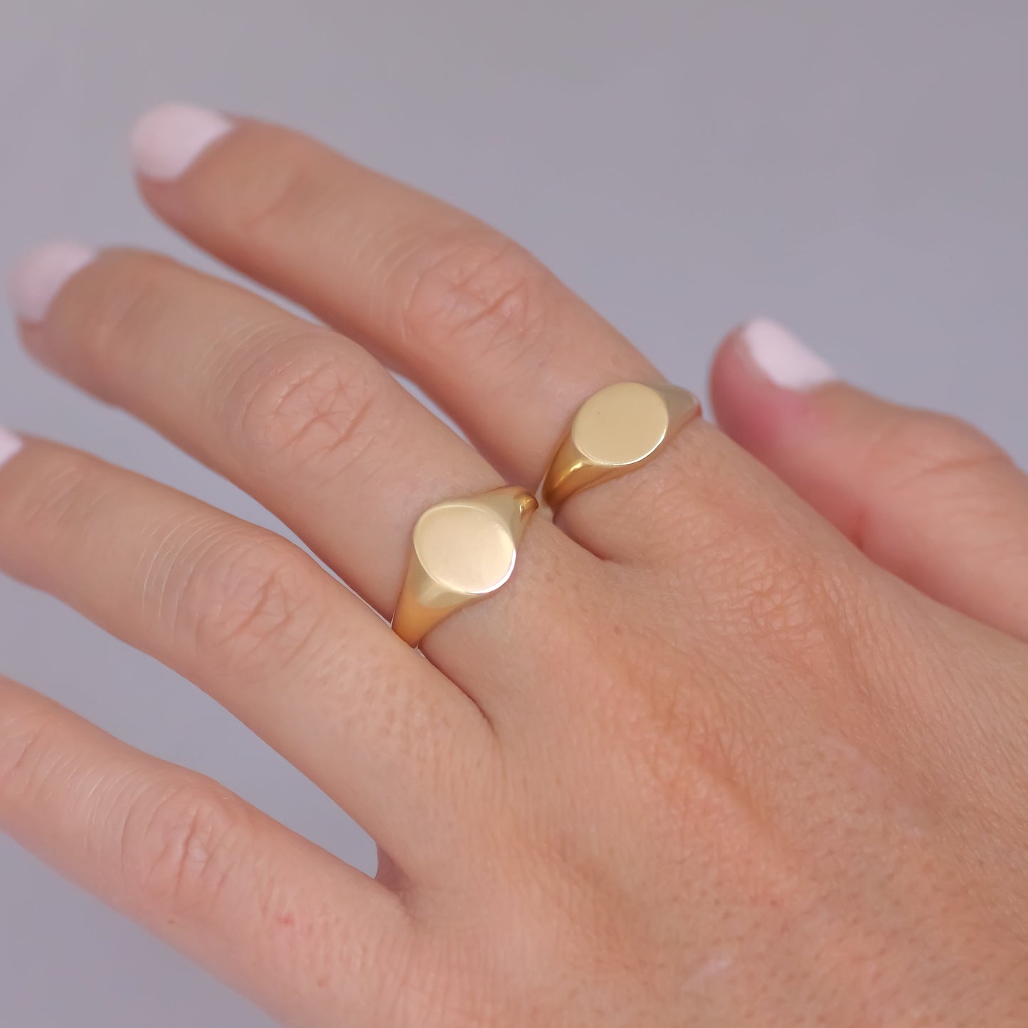 Custom Round Signet Ring 14k gold