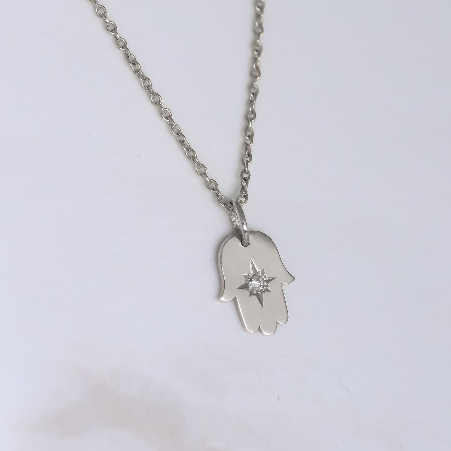 Hamsa necklace silver