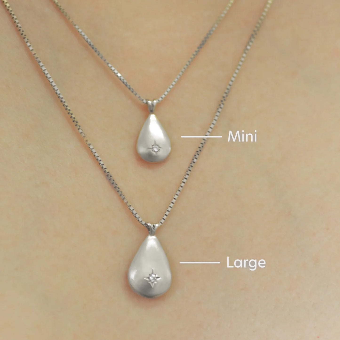 Teardrop necklace silver