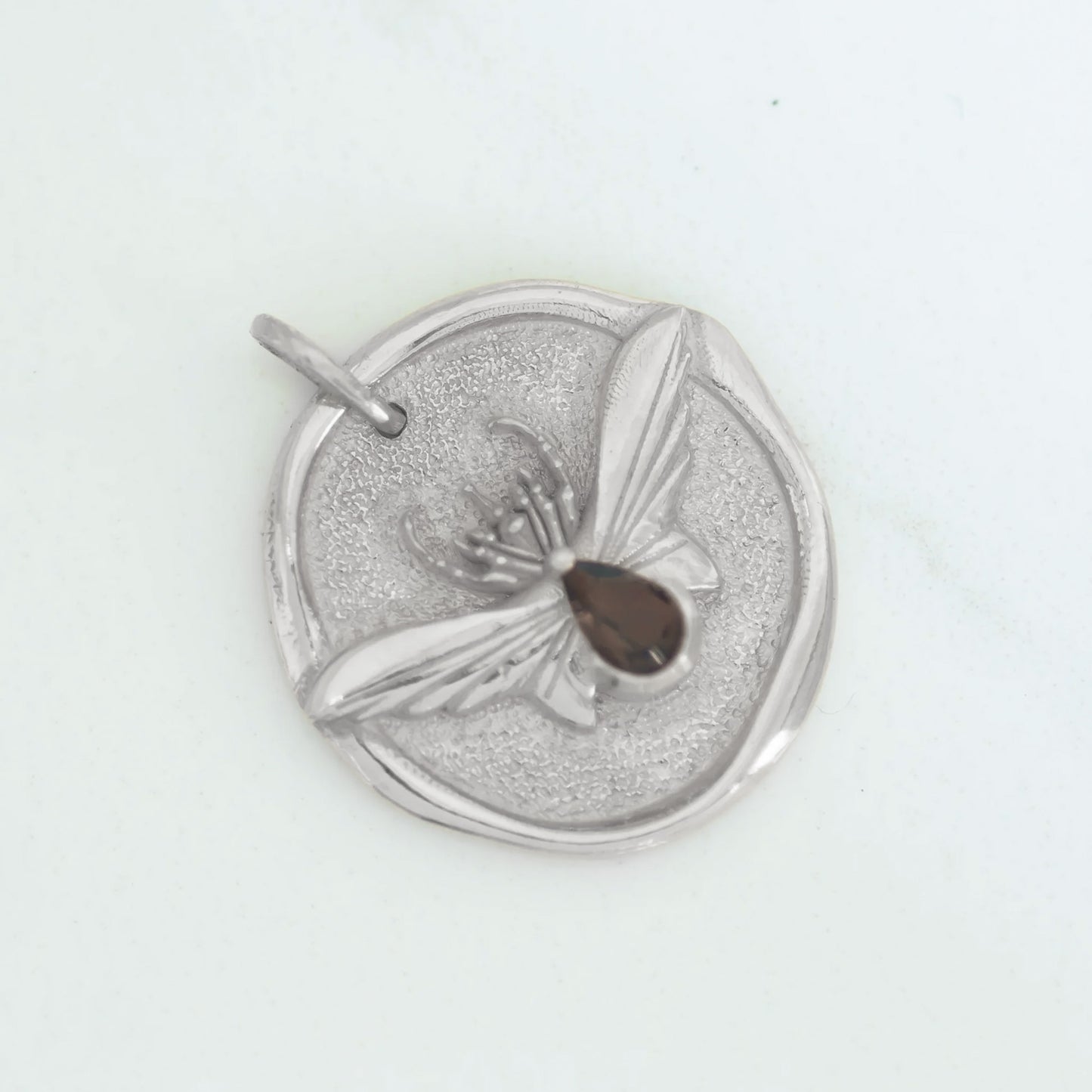 Rhino Beetle Medallion Pendant silver