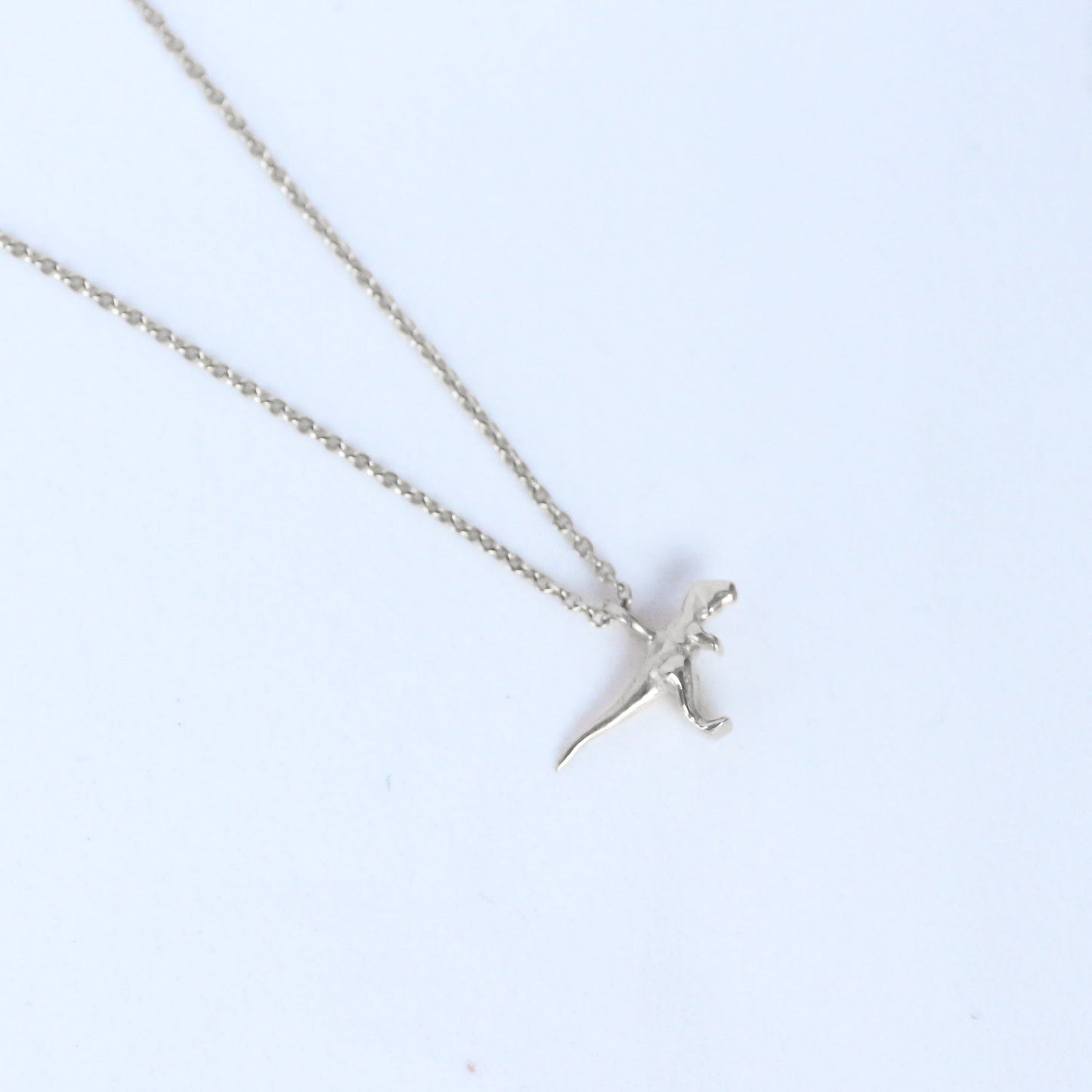 Dinosaur necklace silver