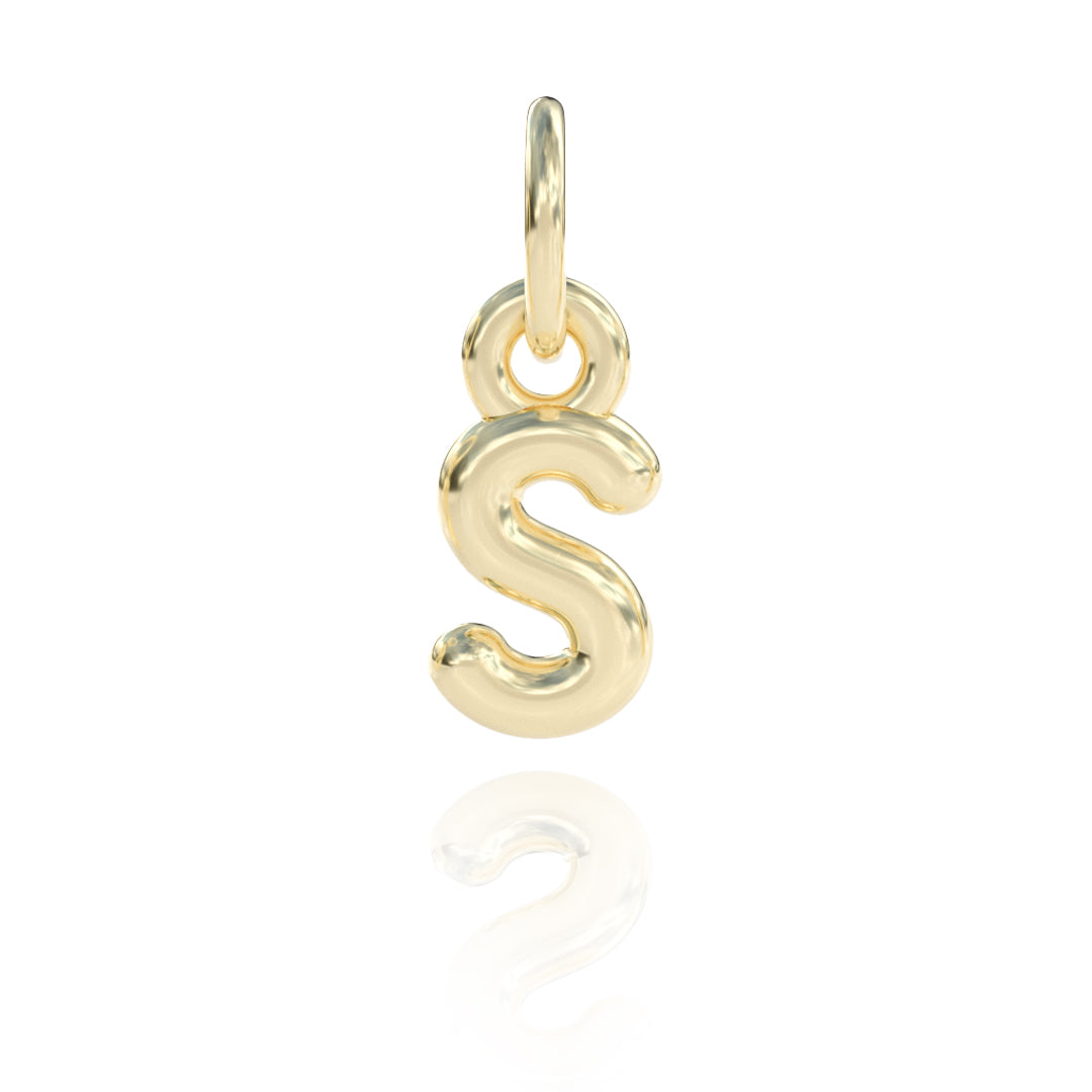 Letter S Charm 14k gold