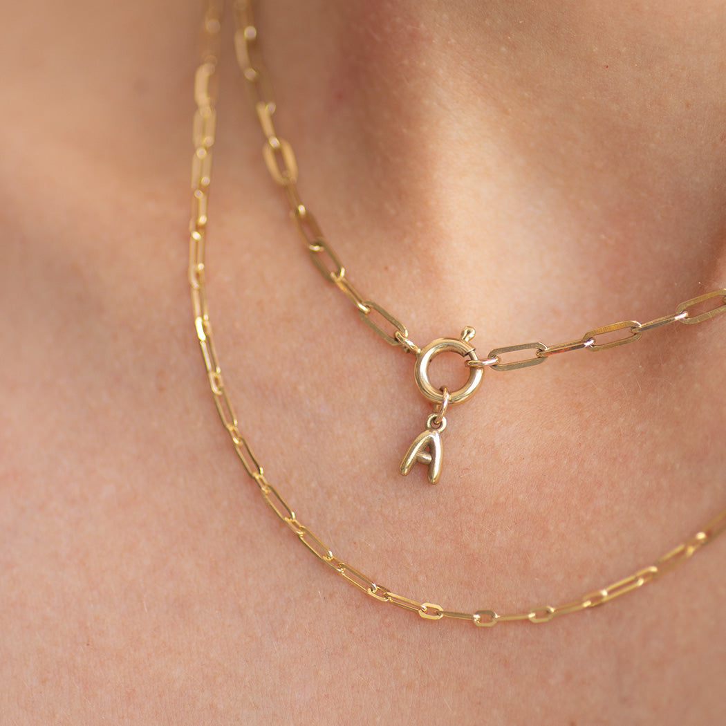 Letter A Charm 14k gold