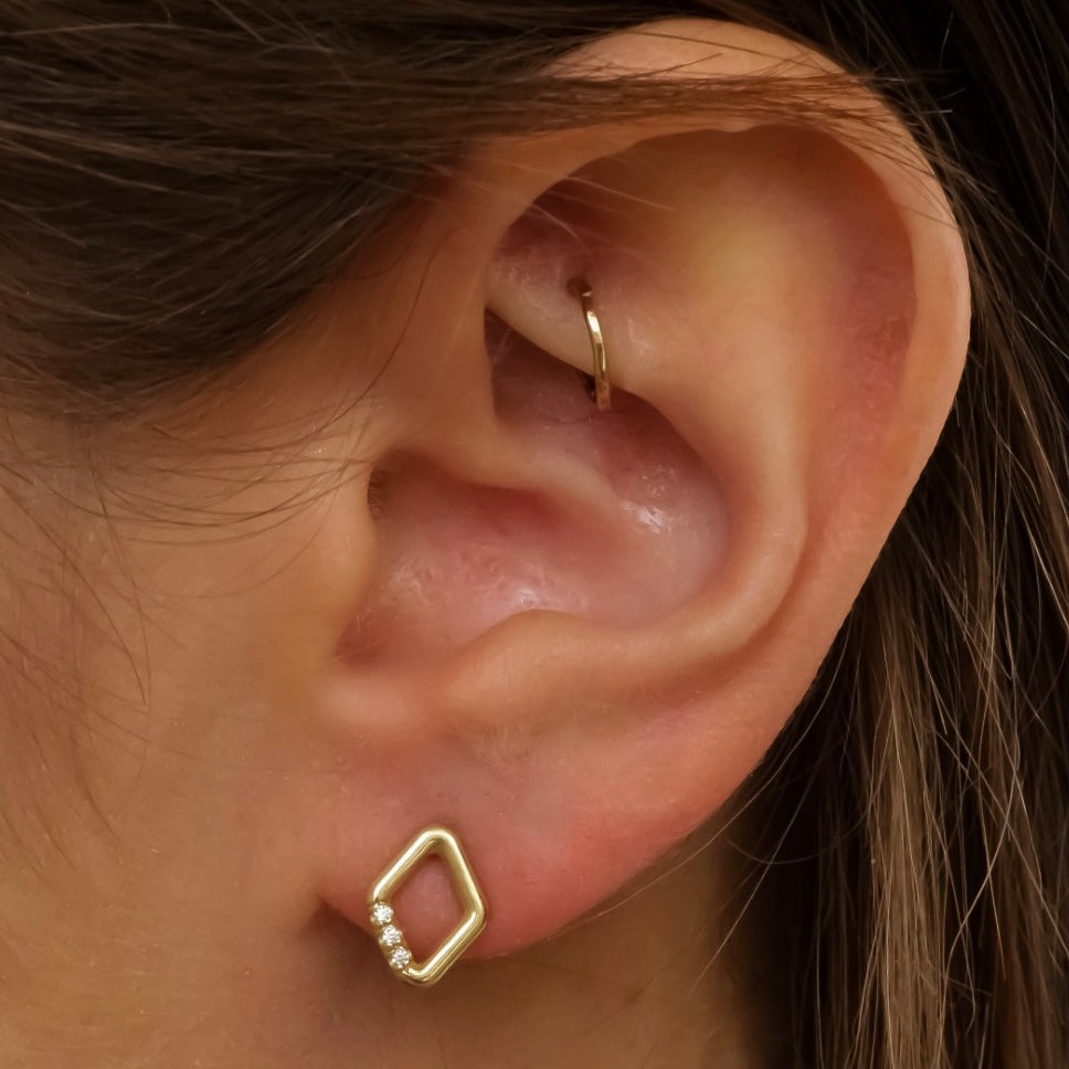 Marquise studs 14k gold