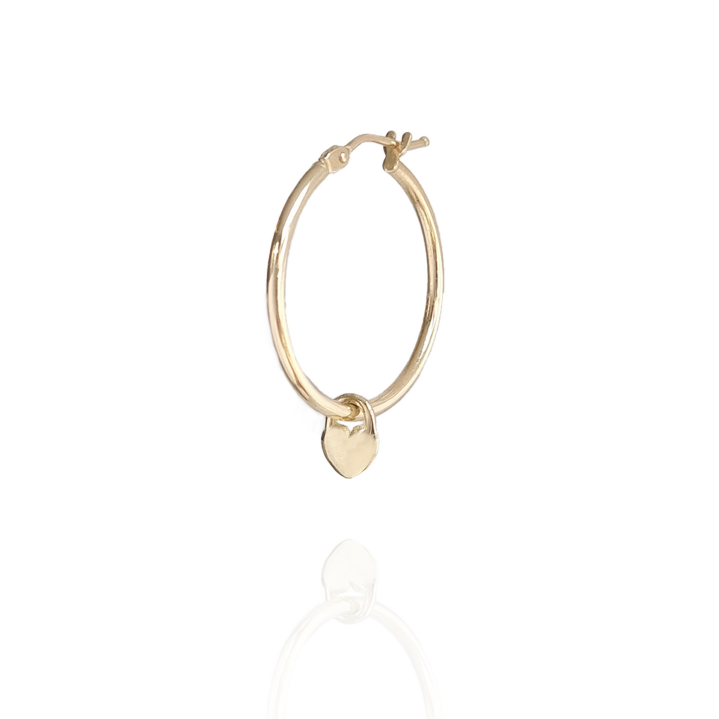 Heart Locket Large Hoop 14k gold