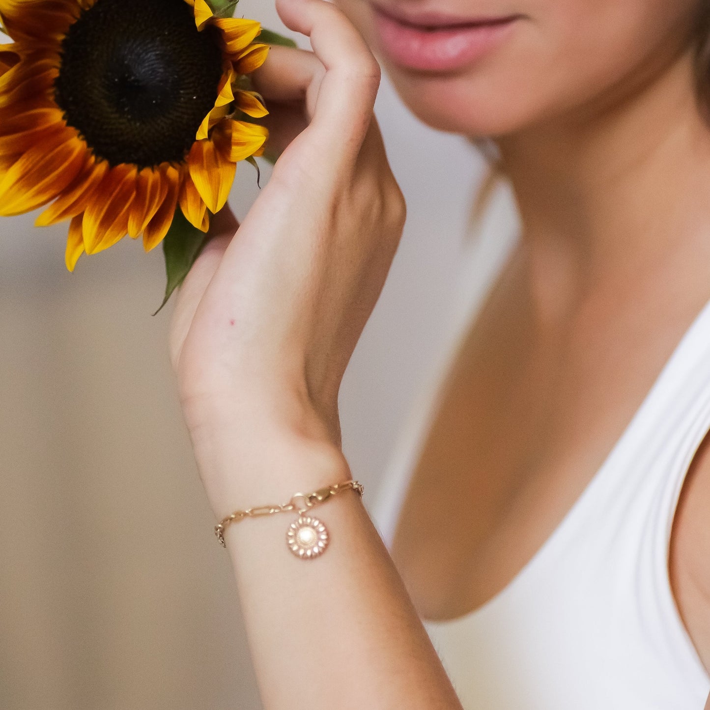 Sunflower Bracelet 14k gold