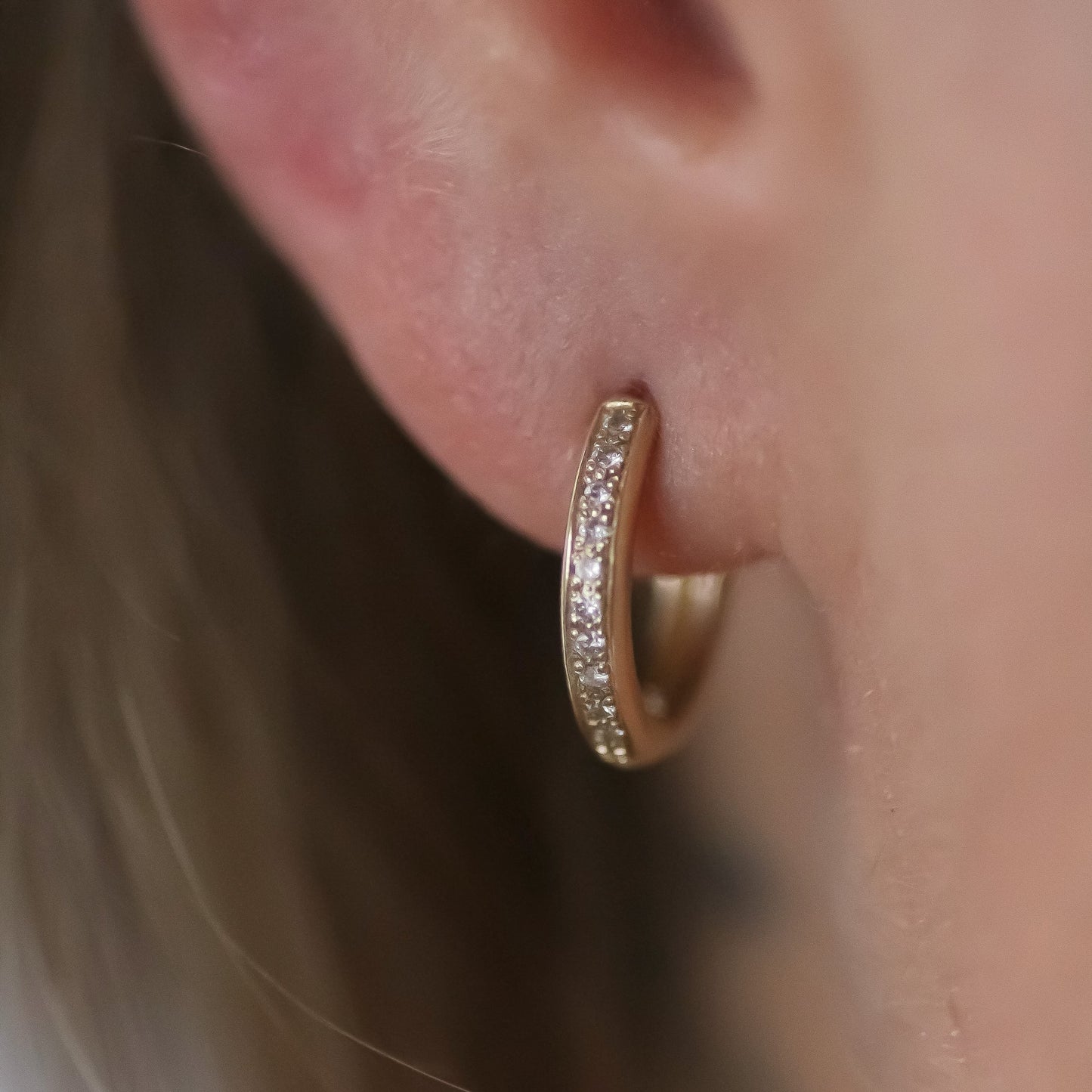 Diamond Hoops 14k gold