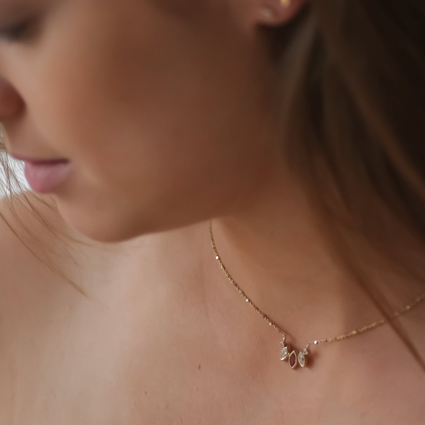 Rose necklace 14k gold