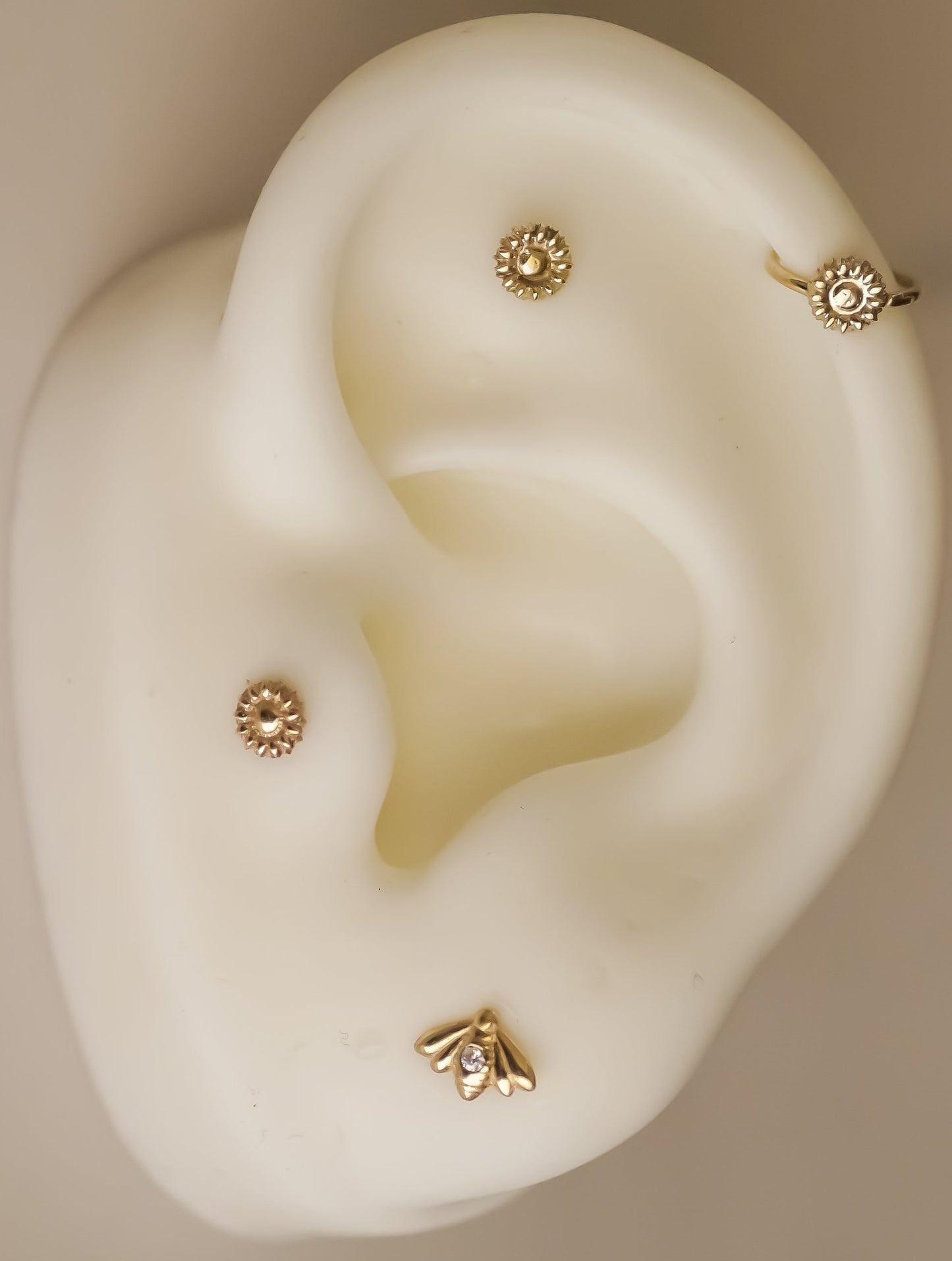 Tiny Piercing stud 14k gold