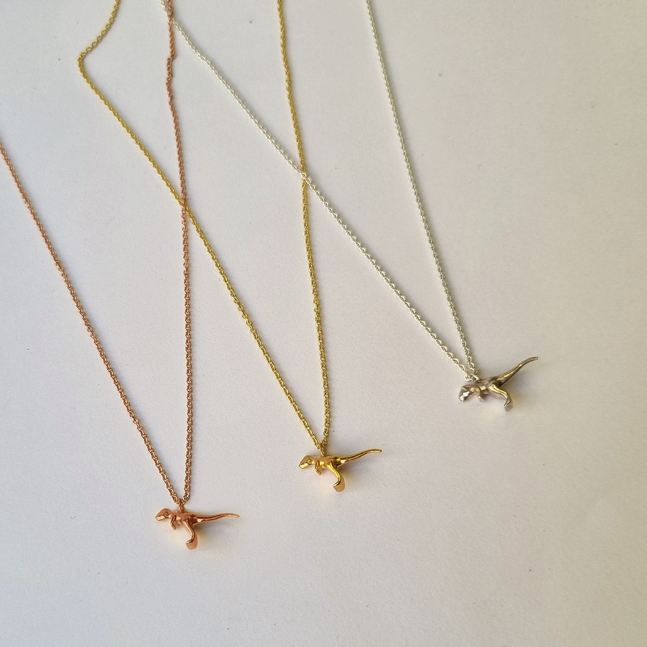 T-Rex necklace 14k gold