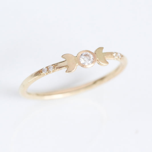 Lunar Eclipse ring 14k gold