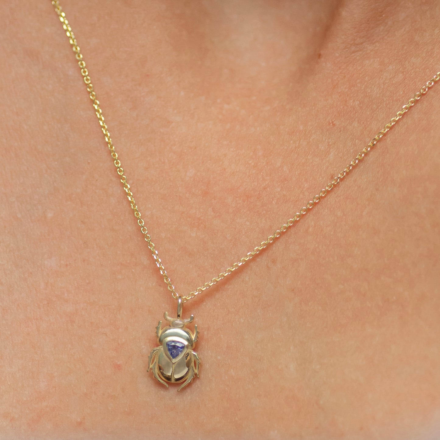 Purple Scarab Beetle 14k gold