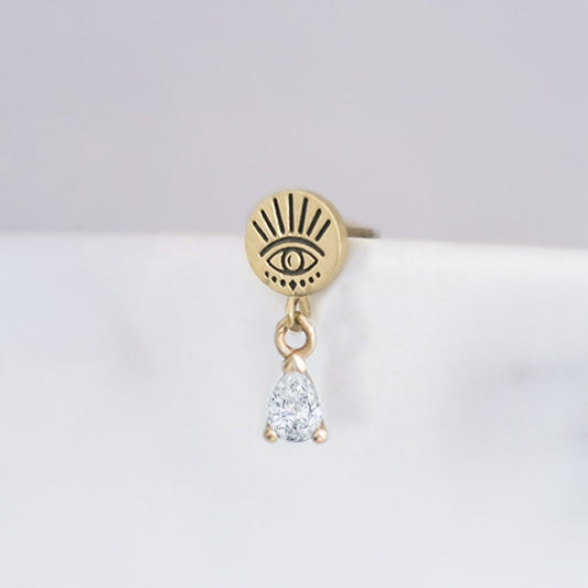 Eye of the Universe Diamond earring 14k gold