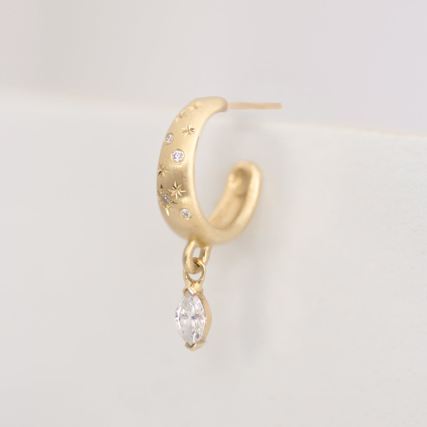 Galaxy & Marquise Diamond Hoop 14k gold