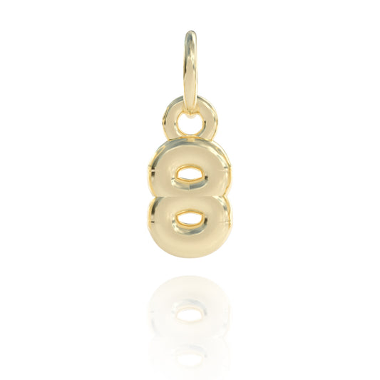 Number 8 Charm 14k gold