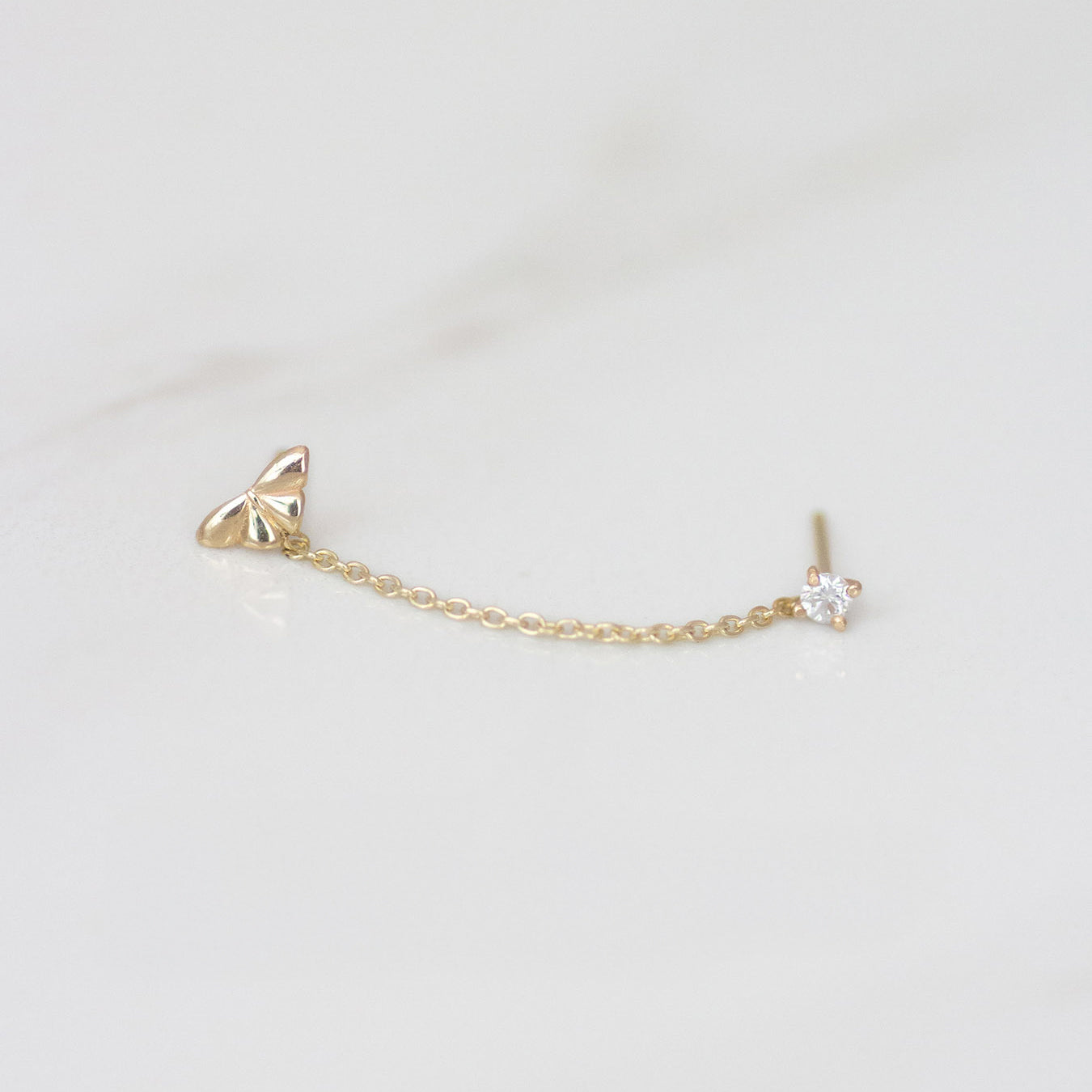 Butterfly to Diamond earring