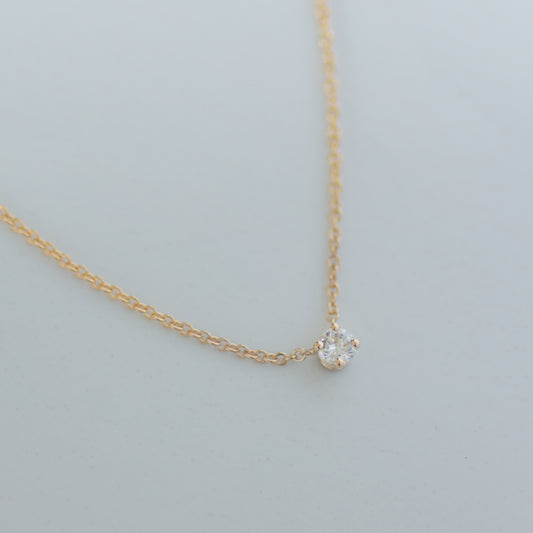 Tiny Diamond Solitaire necklace