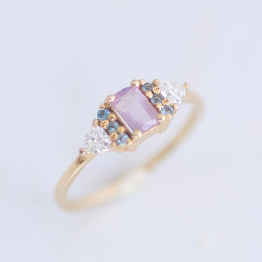 Amethyst Orchid Ring 14k gold