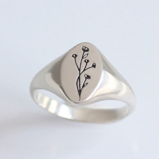 Heather Signet Ring silver Final Sale