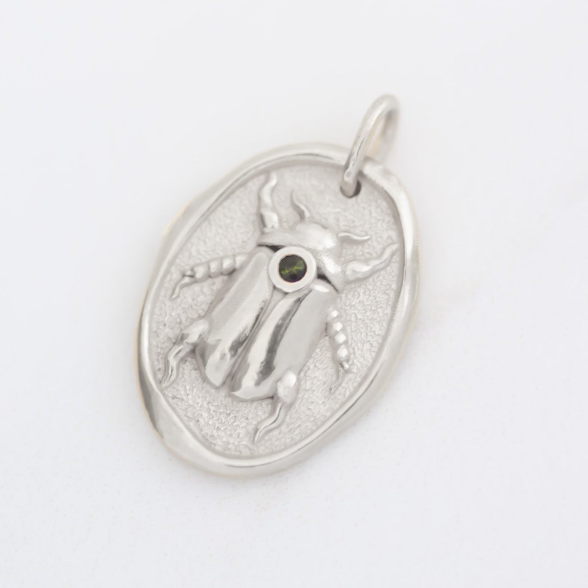 Stag Beetle Medallion Pendant silver
