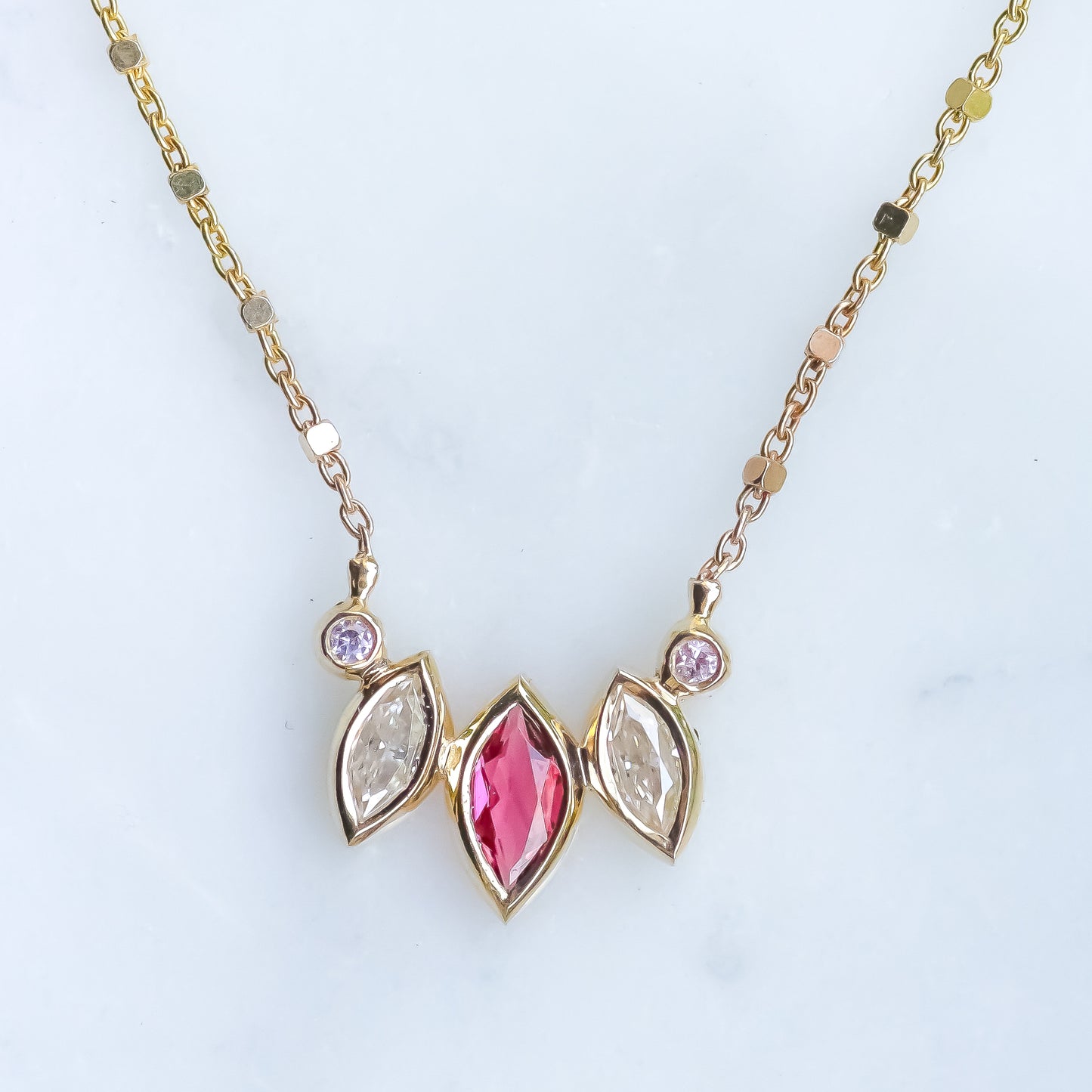 Rose necklace 14k gold