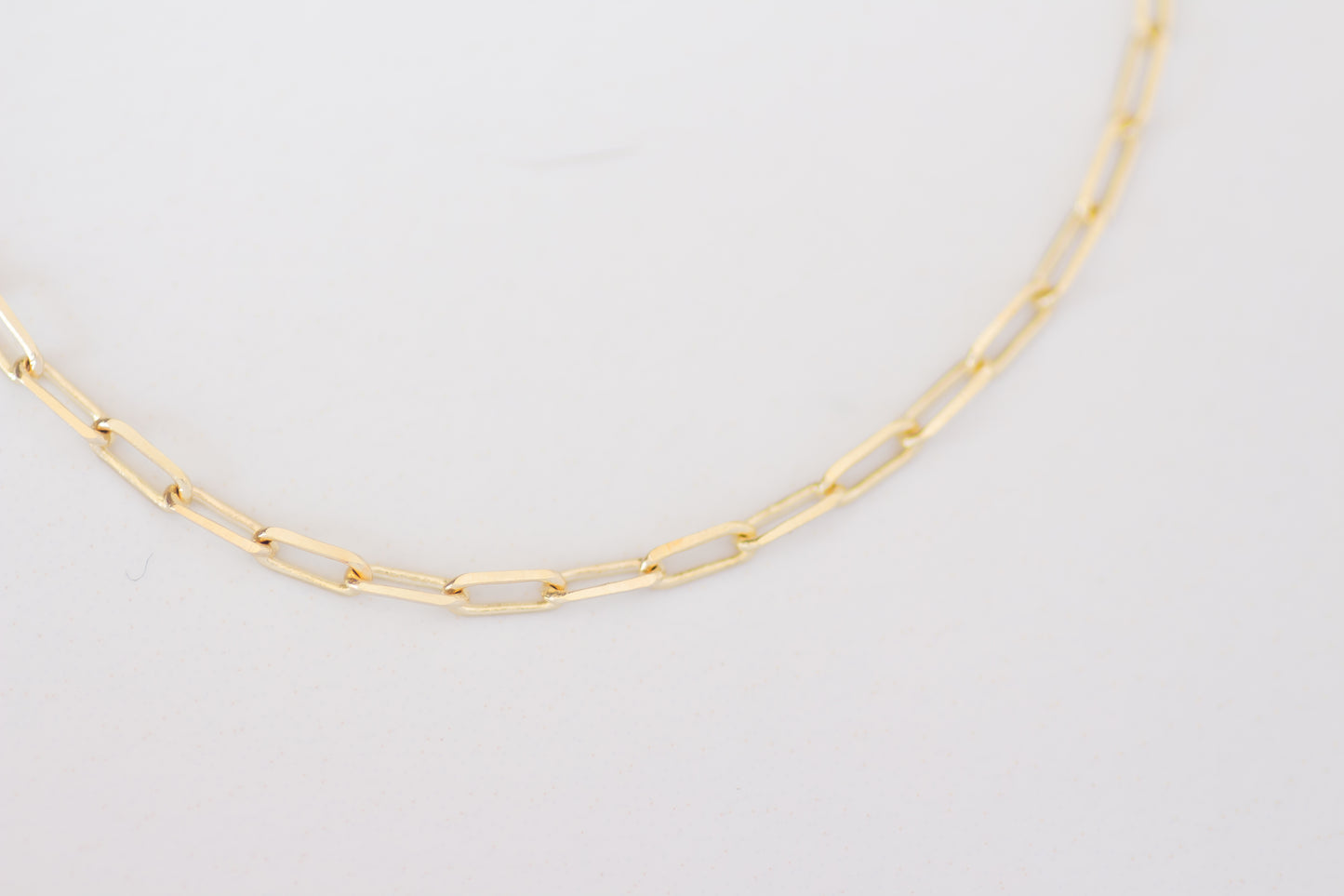 Mini Paperclip Chain bracelet 14k gold