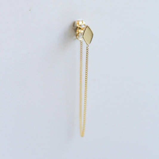 Marquise chain earring 14k gold