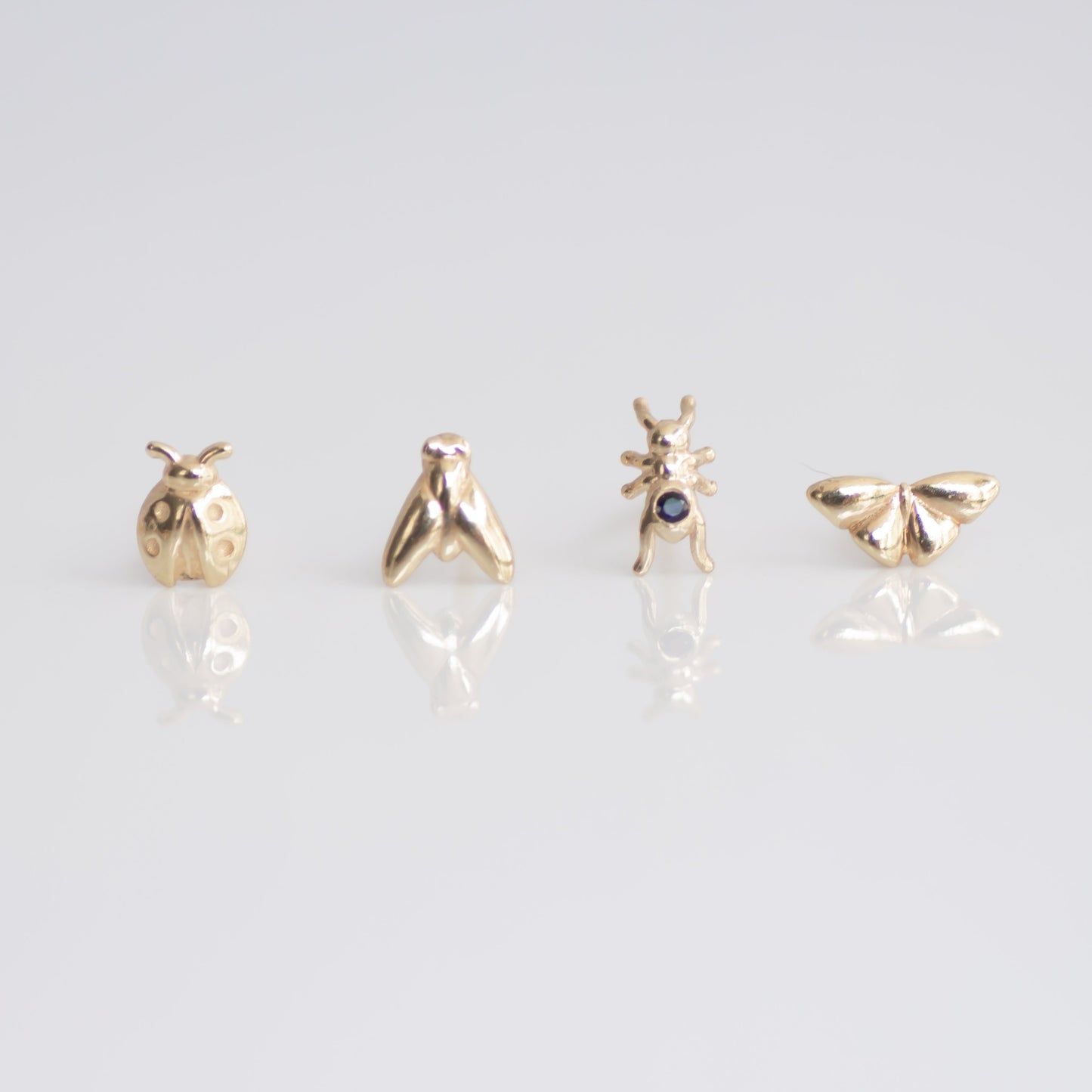 Butterfly earring stud 14k gold