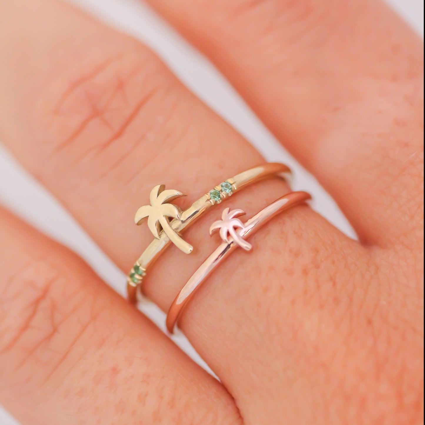 Mini Palm Tree ring 14k gold