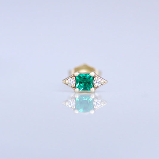 Kai Emerald and Diamond earring 14k gold