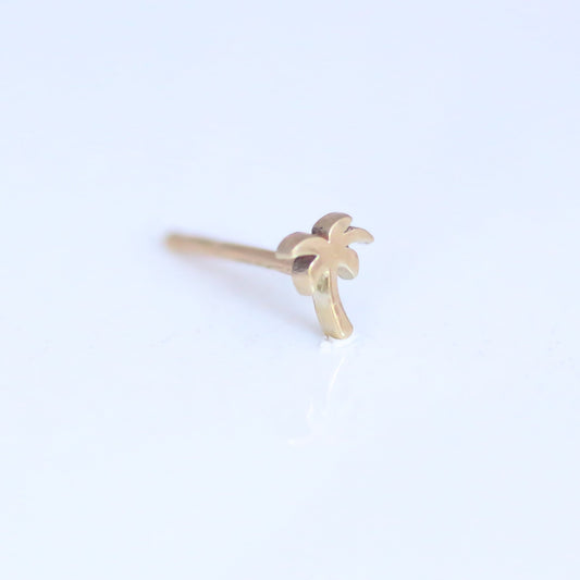 Palm Tree stud earring 14k gold