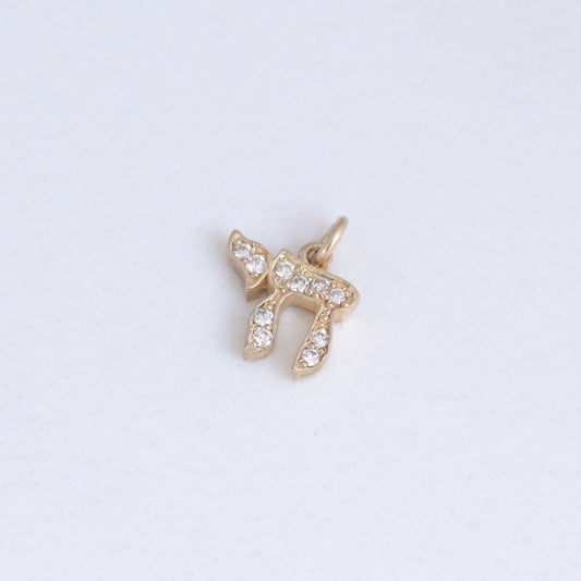 Chai Diamond Pendant 14k gold