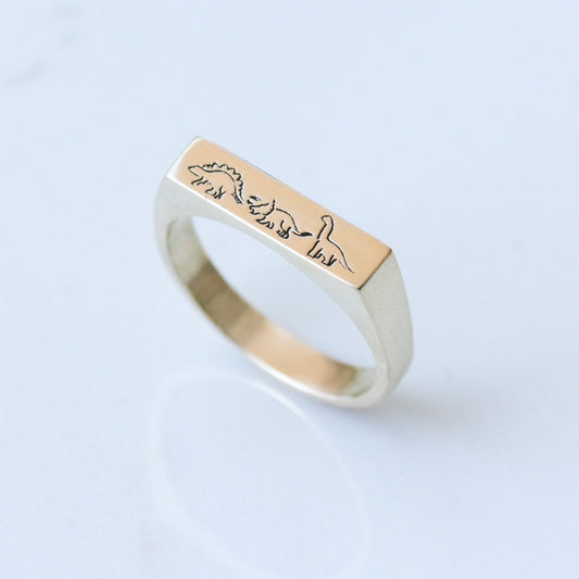 Dino Signet ring 14k