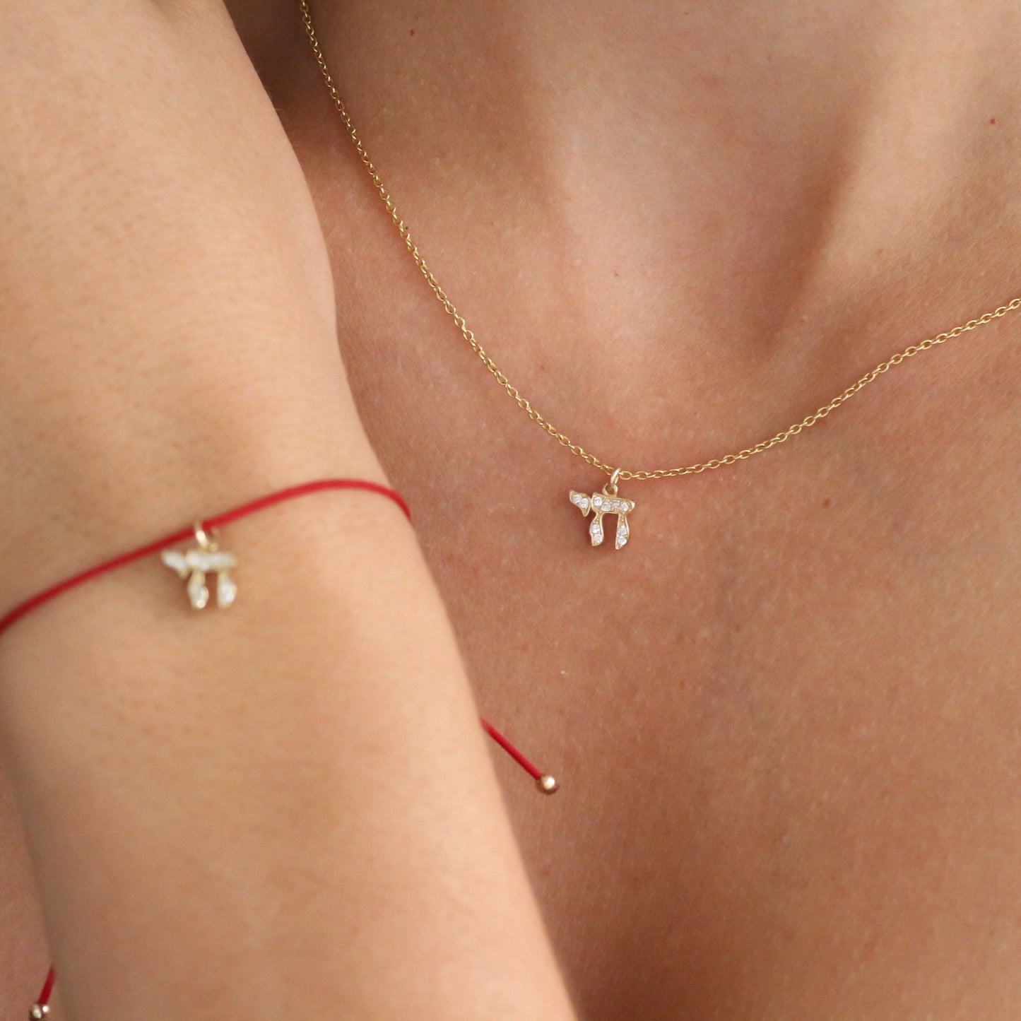 Chai Diamond Necklace 14k gold