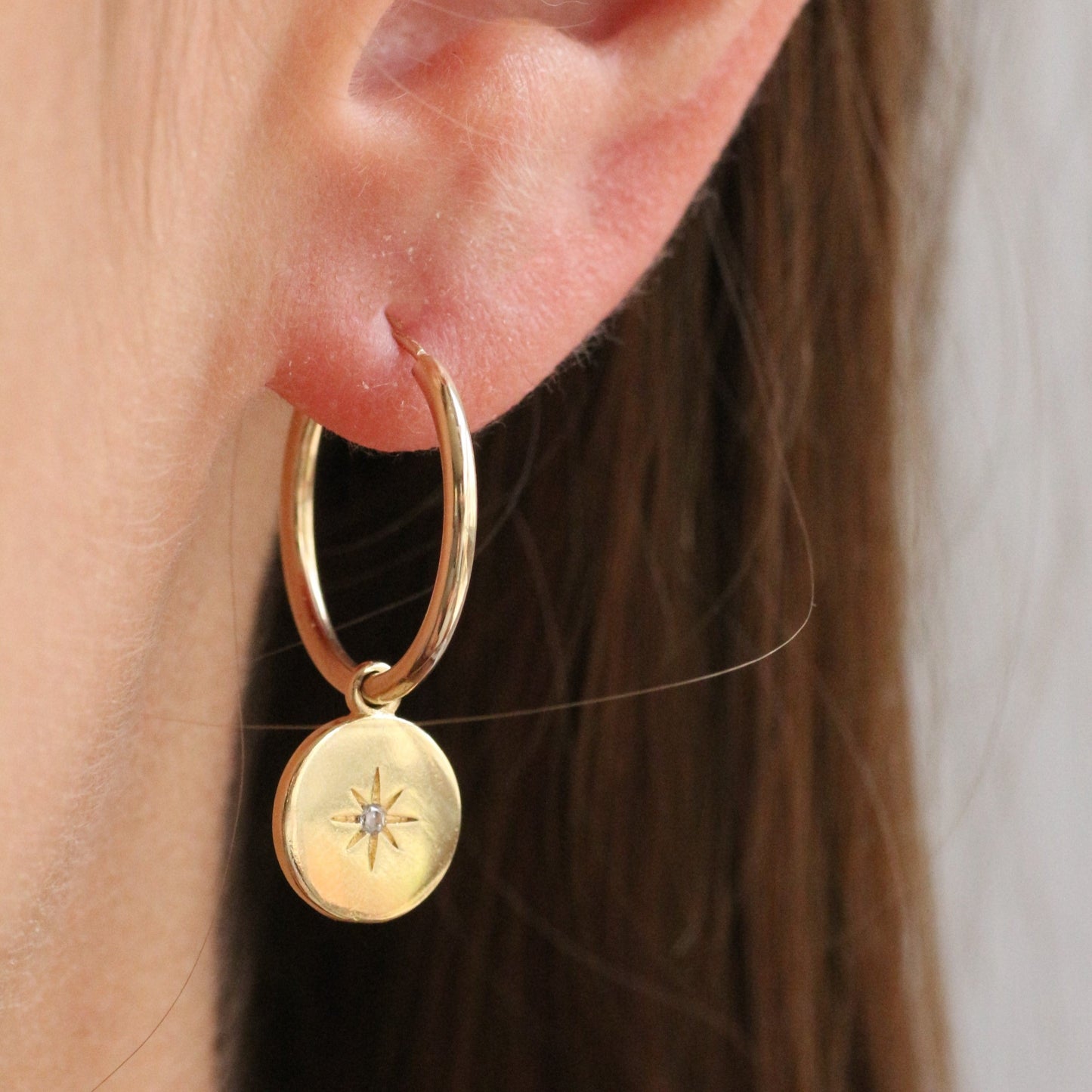 Northern Star hoops 14k gold