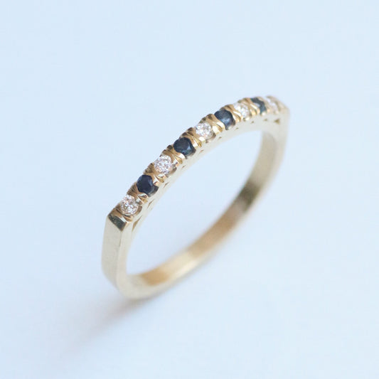 Vintage Sapphire & Diamond ring 14k gold