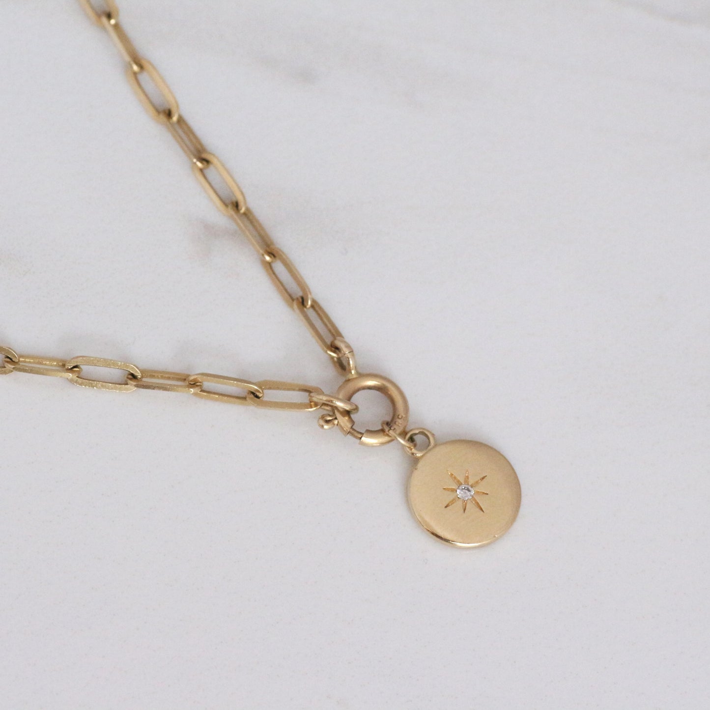 Chunky Northern Star necklace 14k gold