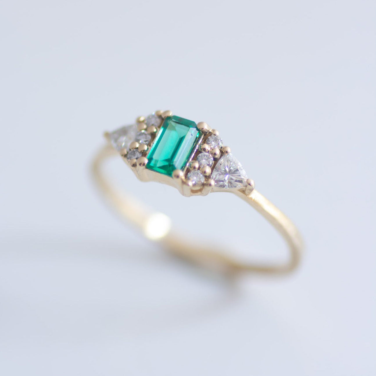 Emerald Orchid Ring 14k gold