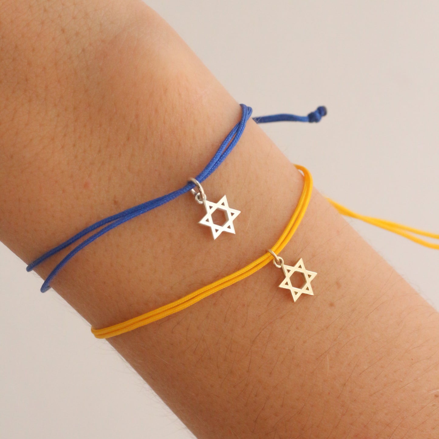 Star of David string bracelet 14k gold