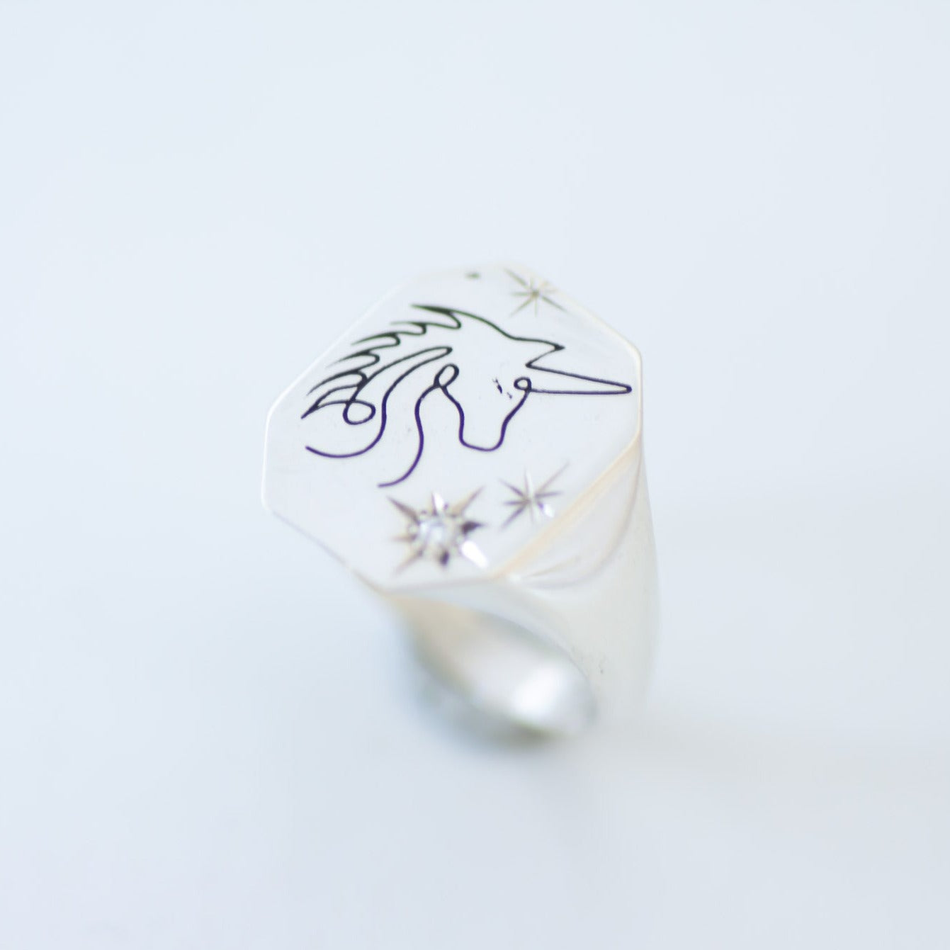 Unicorn Signet Ring silver Final Sale