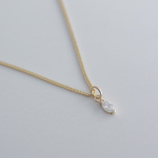 Selene Marquise Diamond necklace 14k gold