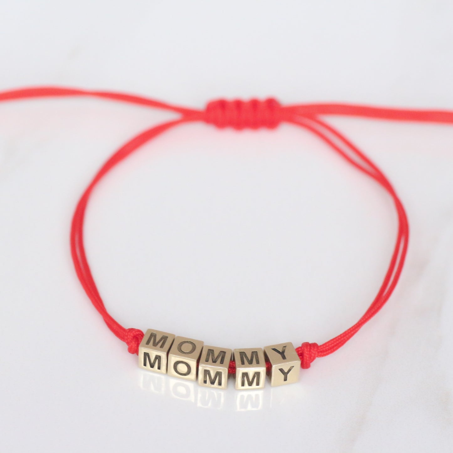 Custom Cube Bead Bracelet 14k gold