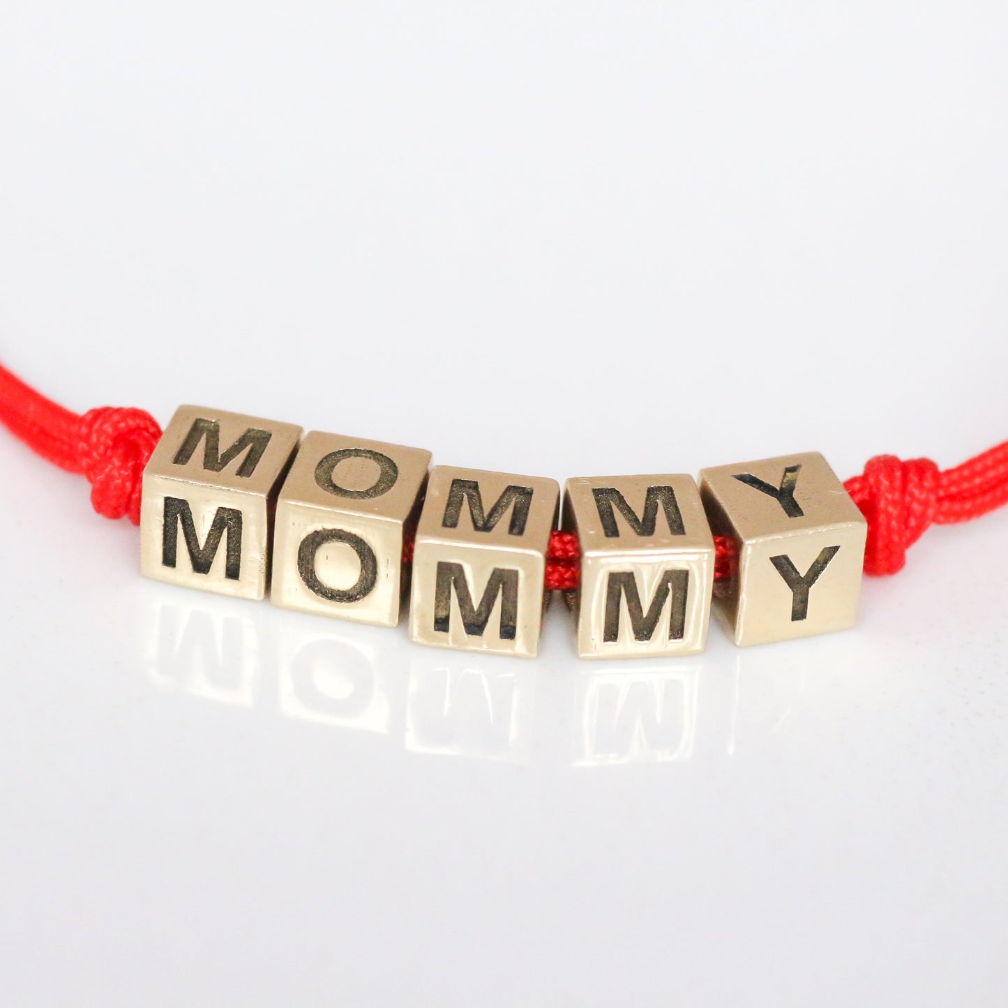 Custom Cube Bead Bracelet 14k gold